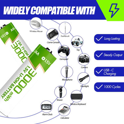 AA rechargeable battery, 1.5V lithium battery, toy car remote control, mouse, brand new A-grade battery