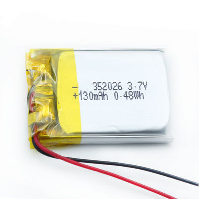 130mAh 352026 Lipo 폴리머 배터리 CE SGS 전기 시계 배터리